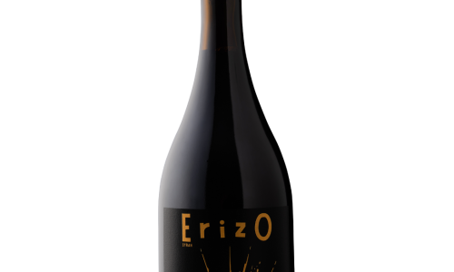 "Botella de vino tinto Marselan 2021 Edición Limitada Erizo con elegante etiqueta negra"
